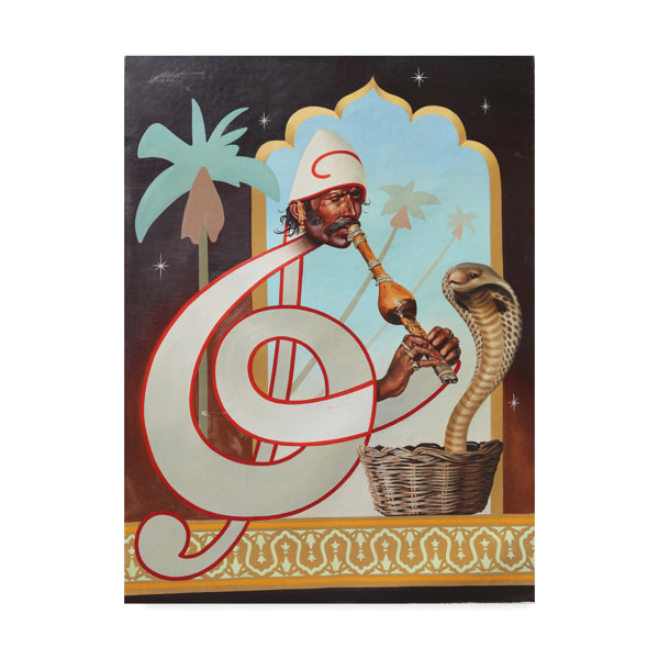 Trademark Art Snake Charmer Acrylic Painting Print On Wrapped