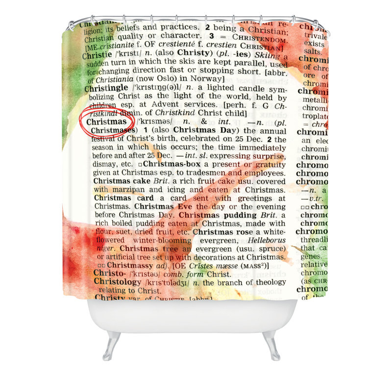 East Urban Home Christmas Dictionary Art Single Shower  