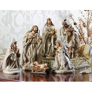 White Nativity Sets You Ll Love Wayfair 6 Piece Glittered Nativity Set