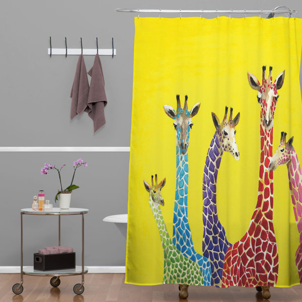 Yellow Giraffe Shower Curtain Wayfair