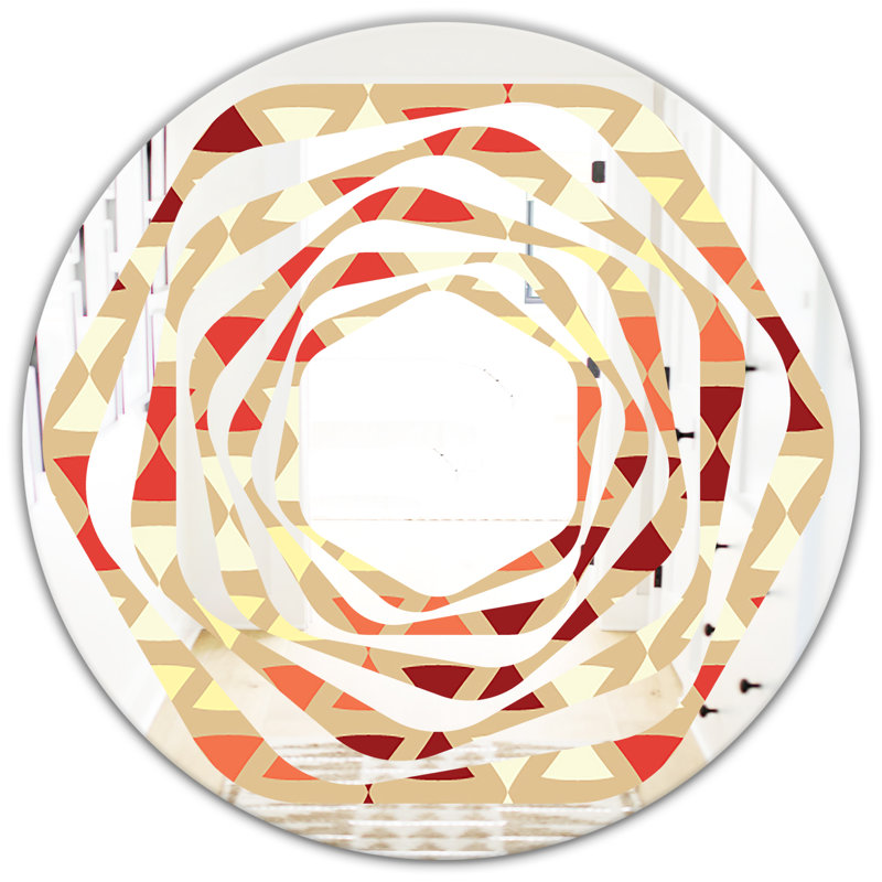 East Urban Home Whirl Triangular Design Ix Modern Frameless Wall Mirror Wayfair