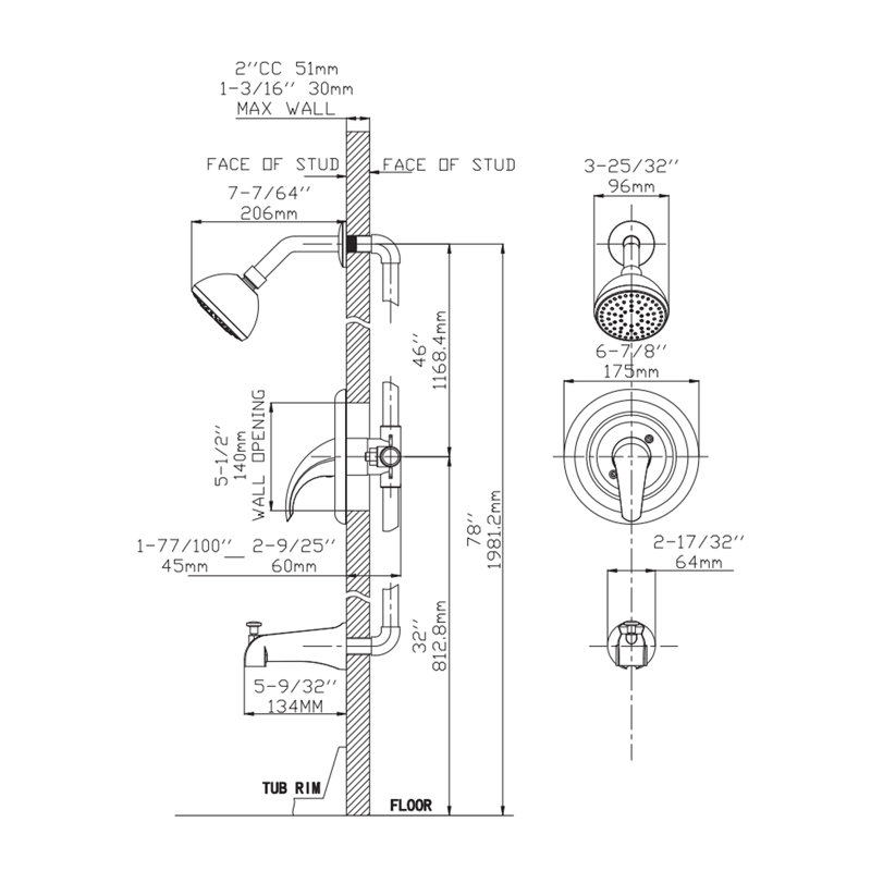 Cozy Rosy Casa Pressure Balanced Tub And Shower Faucet With Rough In Valve Wayfair