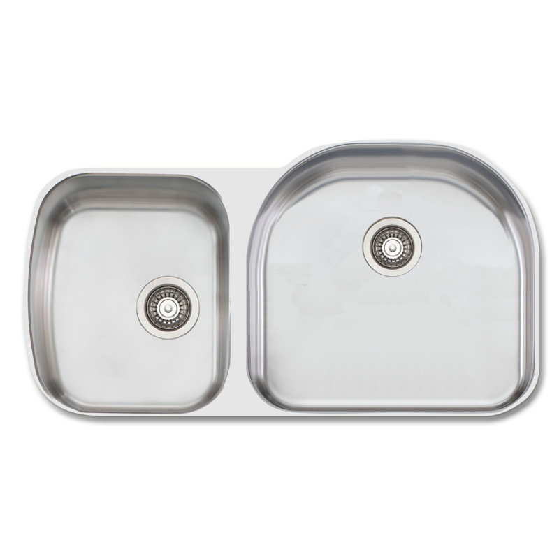 Oliveri Sydney 38 13 L X 20 88 W Double Bowl Kitchen Sink Wayfair Oliverisydney 38 13 L X 20 88 W Double Bowl Kitchen Sink