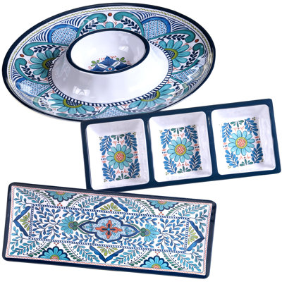 Talavera 3 Piece Heavy Weight Melamine Hostess Set Certified International