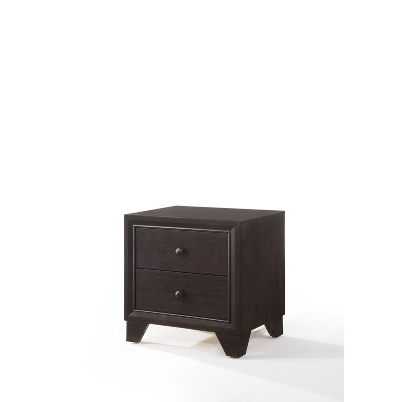 Winston Porter Niraj 2 Drawer Nightstand In Espresso Wayfair