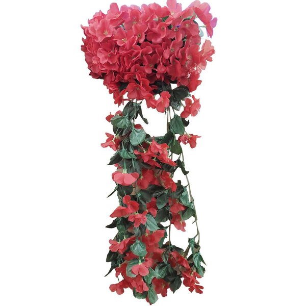 Restaurant and Office Decoration Arrangement Red Artificial Hanging Flowers Vine Ratta Hanging Silk Orchid Rose Flowers String Fake Wisteria Long Hanging Bush Flowers Wedding