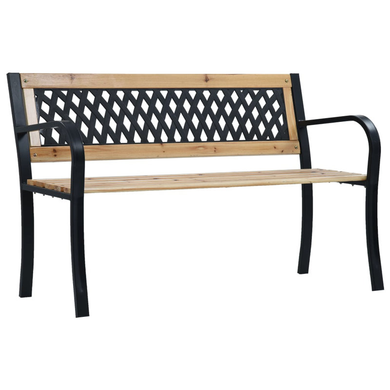 steel and wood garden bench