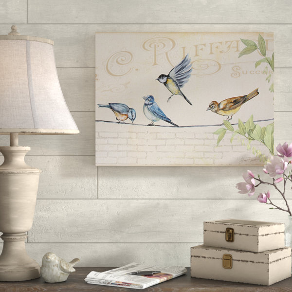 Ophelia Co Three Birds On Wire Graphic Art Print On Wrapped