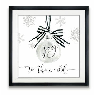 'Joy Ornament' Painting The Holiday Aisle® Format: Black Framed, Size: 28