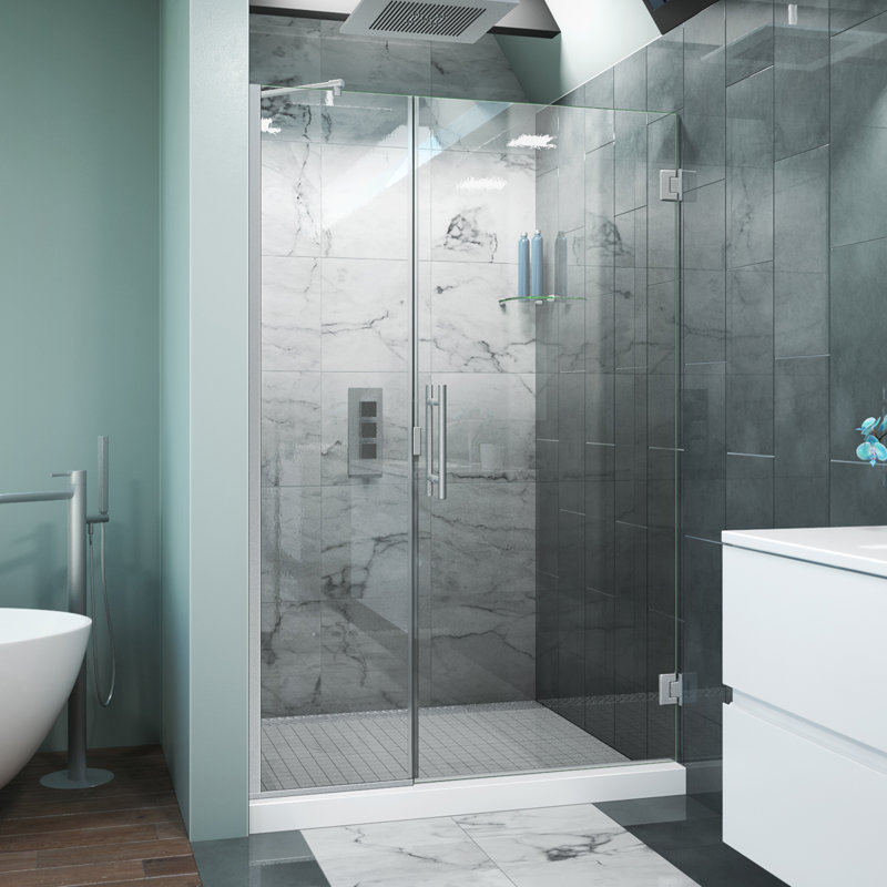 Arizona Shower Door Scottsdale 38 X 72 Hinged Frameless Shower Door With Invisible Shield By Clean X Wayfair