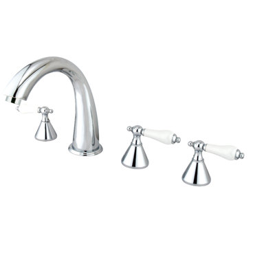Kingston Brass Double Handle Deck Mounted Roman Tub Faucet With