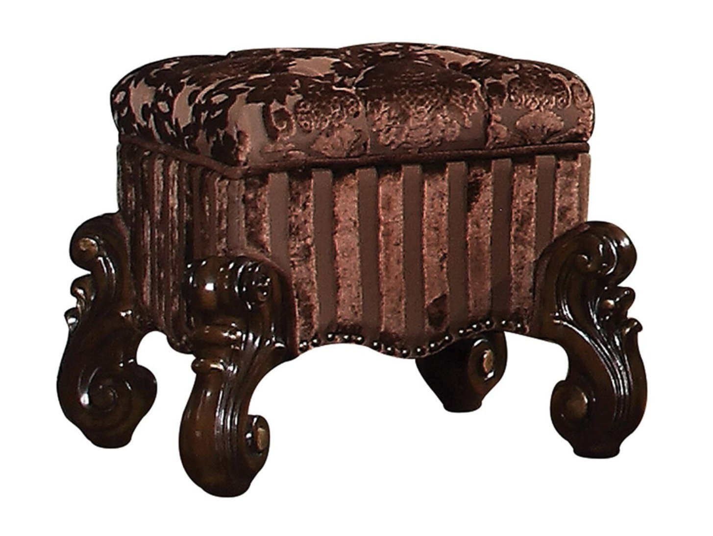 Astoria Grand Trosky Tufted Fabric Upholstered Wooden Vanity Stool