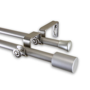 Double Curtain Rod and Hardware Set