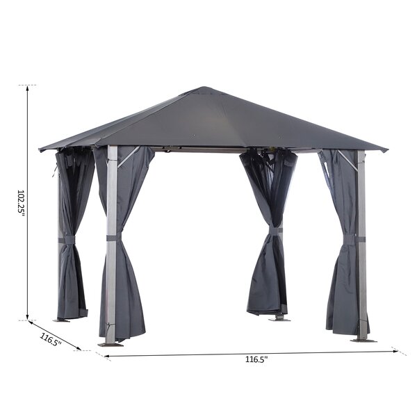 Outsunny 9.8 Ft. W x 9.8 Ft. D Metal Patio Gazebo & Reviews | Wayfair