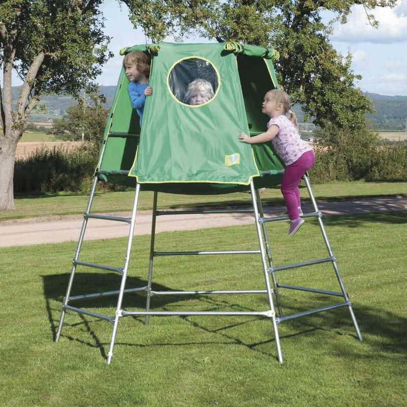 tp explorer metal climbing frame set & slide