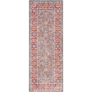 Rumi Traditional Border Red Area Rug