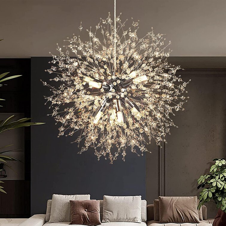 Elegant Crystal Chandelier Modern Ceiling Light 5 Lamp Pendant Lighting Fixture 