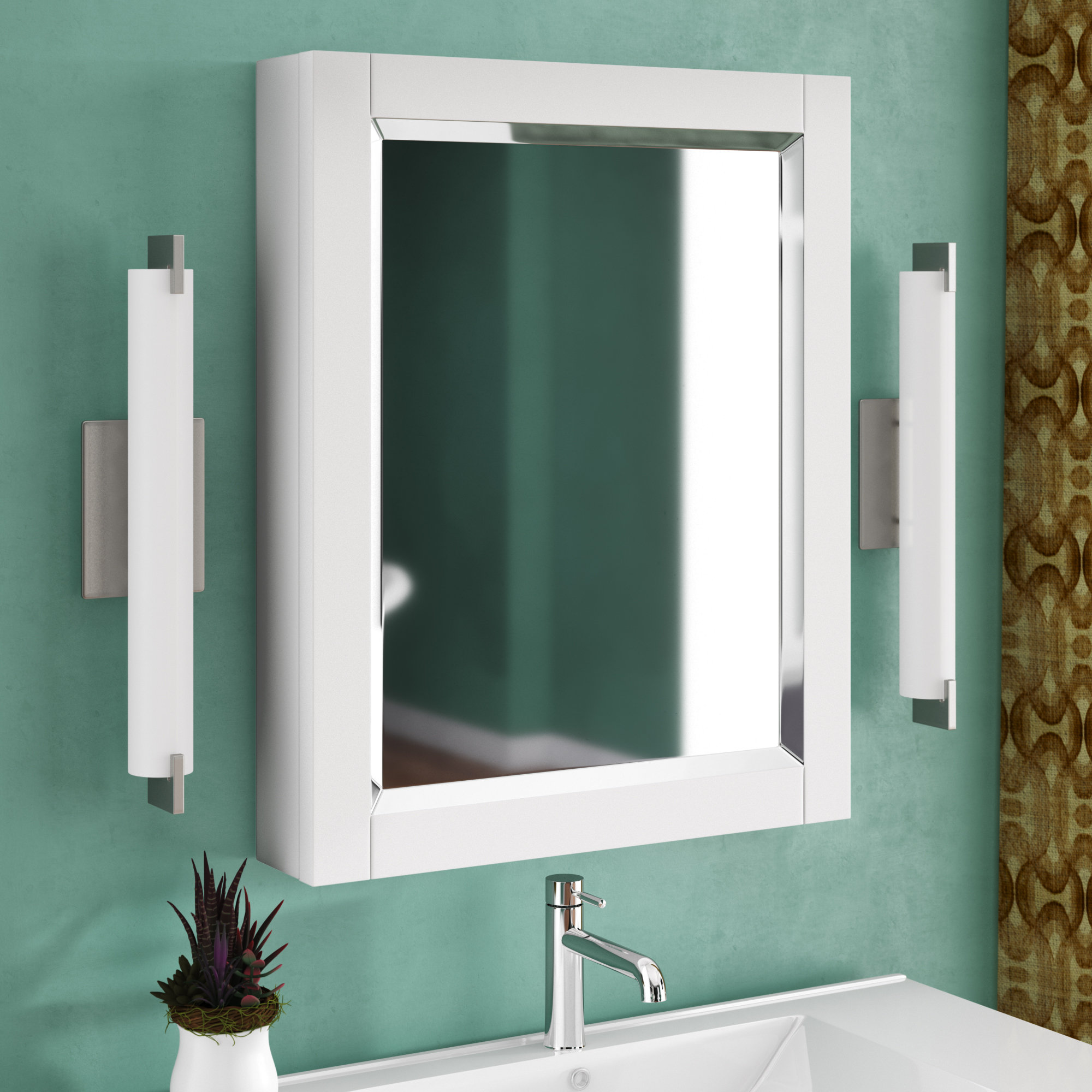 Ivy Bronx Martina Surface Mount Framed 1 Door Medicine Cabinet With 2 Adjustable Shelves Reviews Wayfair