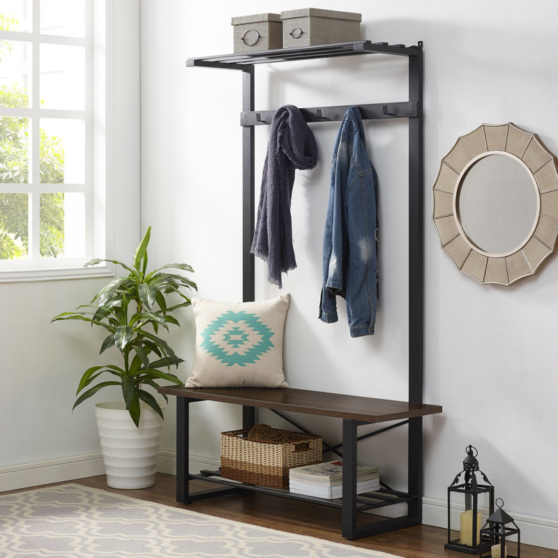 Gracie Oaks Portemanteau Avec Banc Et Rangement Pour Chaussures Verdi Et Commentaires Wayfair Ca