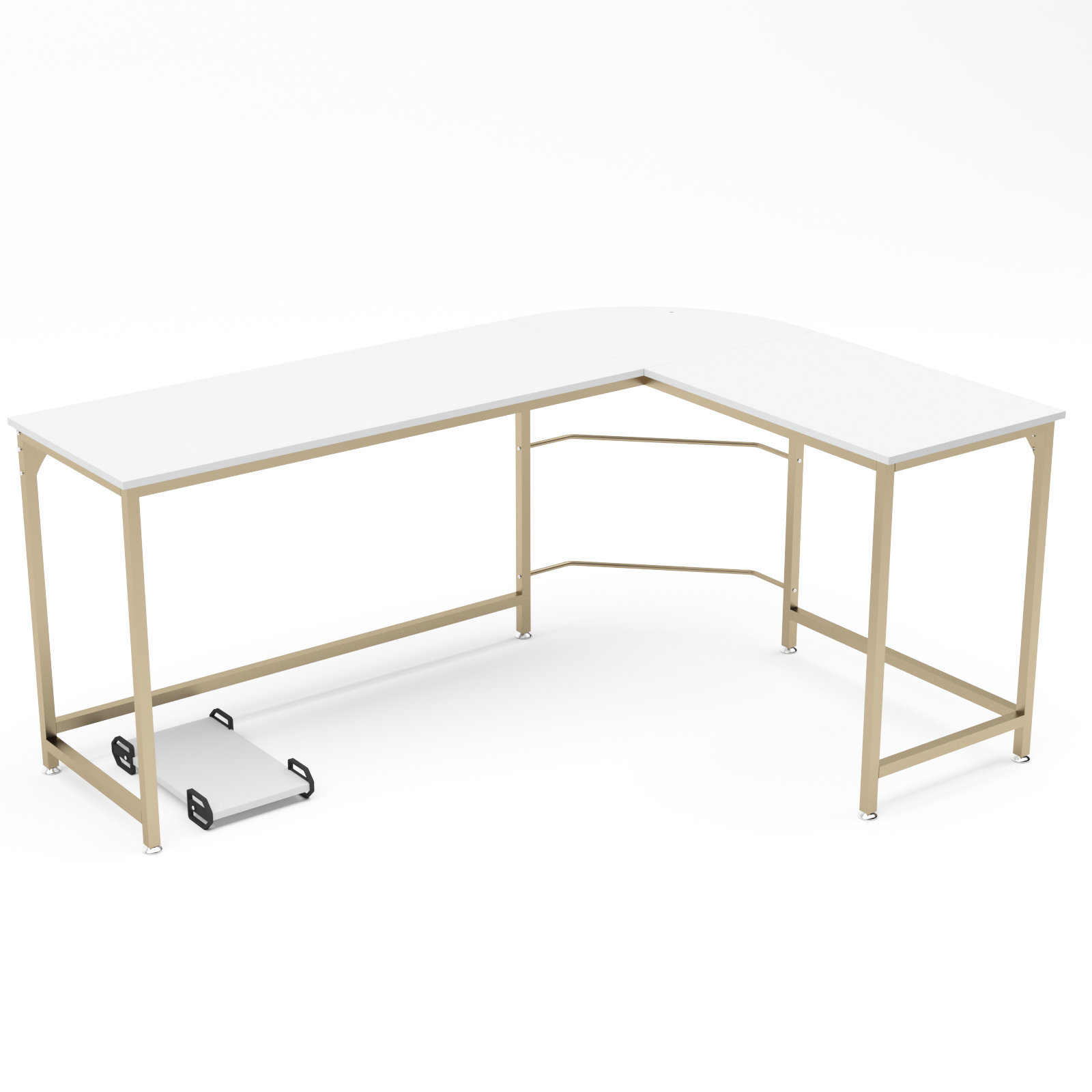 White gold l shaped desk Clearance