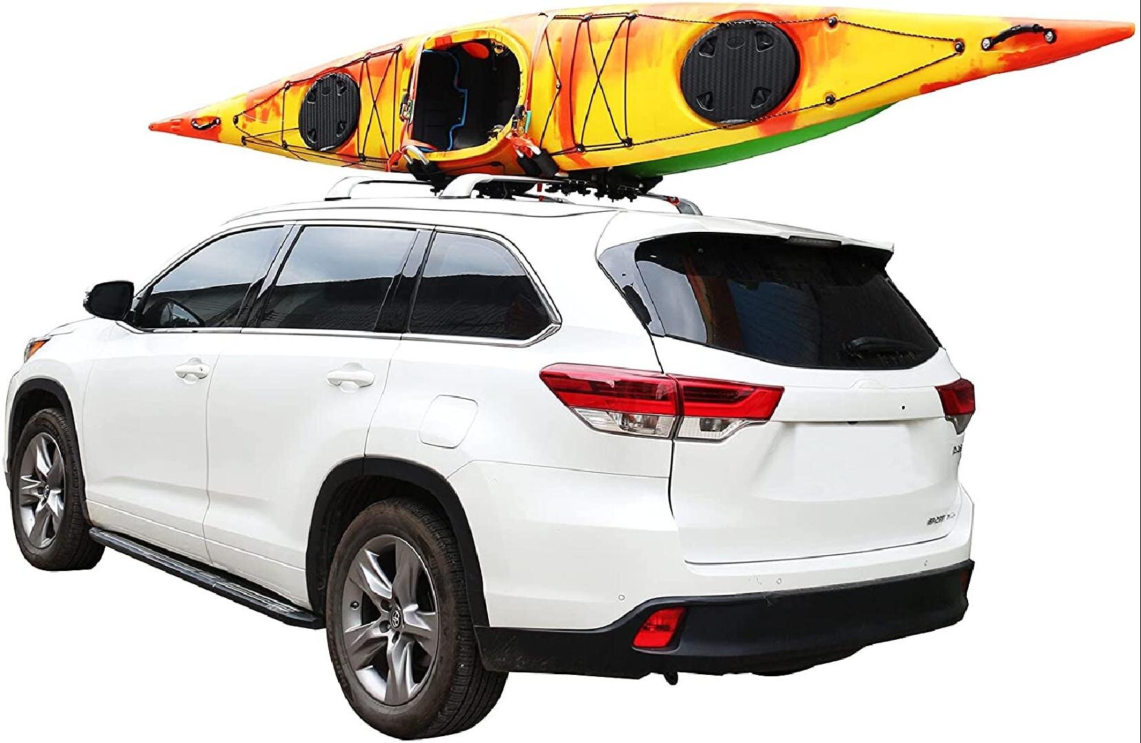 Folding Rooftop Kayak Racks Set with 4pcs Straps Roof Rack Carrier for Canoe SUP 