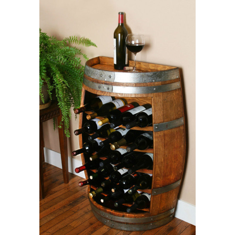 Millwood Pines Alek 28 Bottle Solid Wood Floor Wine Bottle Rack In Brown