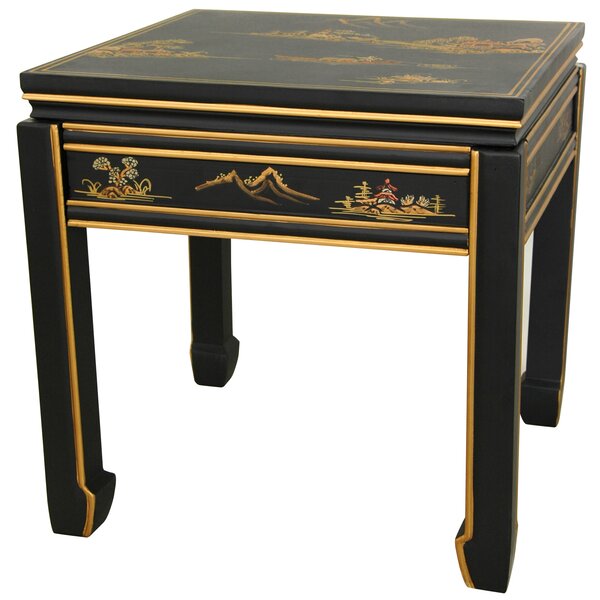 oriental furniture black end table