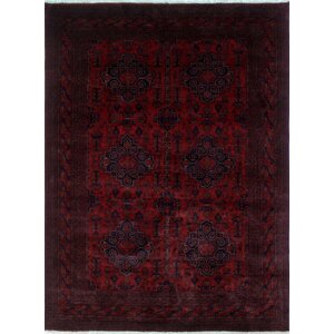 One-of-a-Kind Alban Neutral Hand-Knotted Red Wool Area Rug