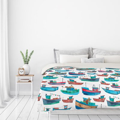 Fishing Boats Duvet Cover East Urban Home Size Queen