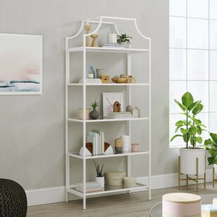 White Glass Door Bookcase Wayfair