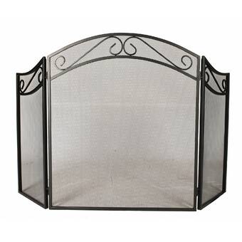 Fleur De Lis Living Michelle 3 Panel Steel Fireplace Screen