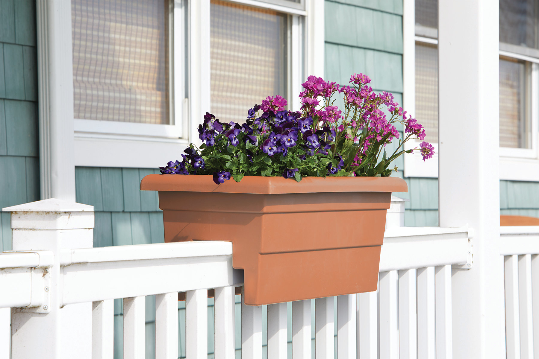 Ebern Designs Kaysville Plastic Railing Planter & Reviews Wayfair