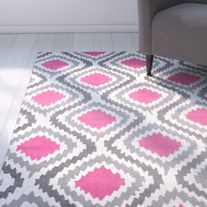 Garrard Hand-Hooked Pink Area Rug