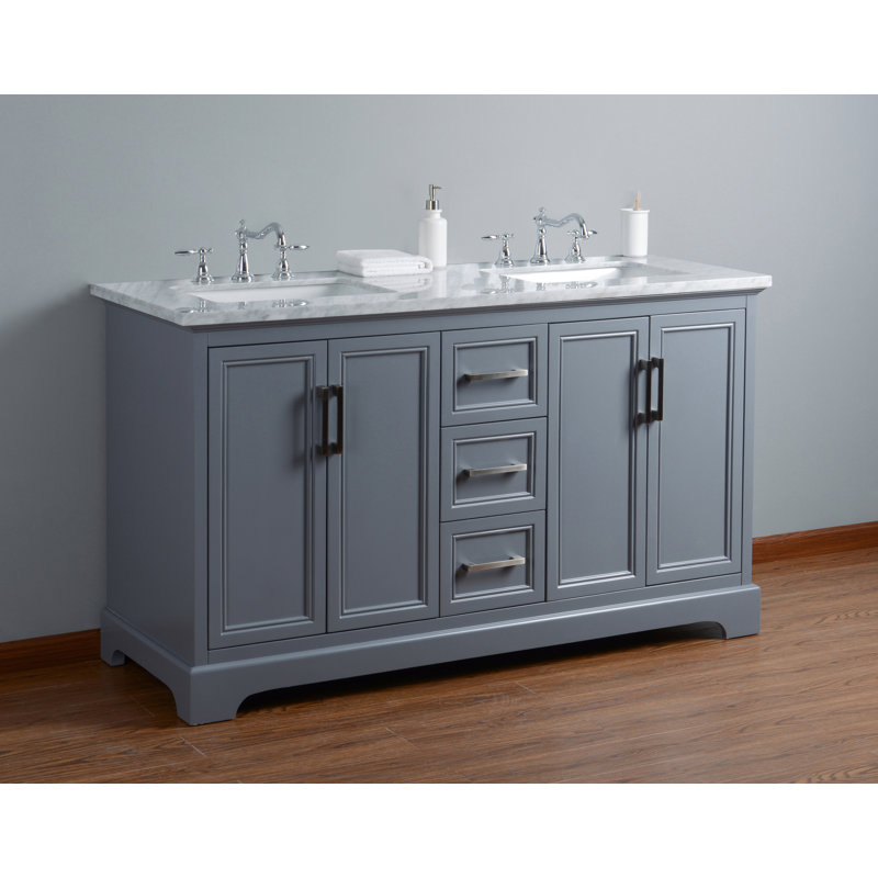 Beachcrest Home Ravenworth 60 Double Bathroom Vanity Set Reviews Ravenworth 60 Double Bathroom Vanity Set
