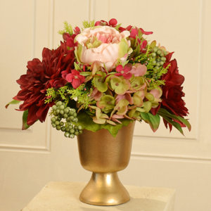 Silk Design Mixed Floral Arrangement in Urn