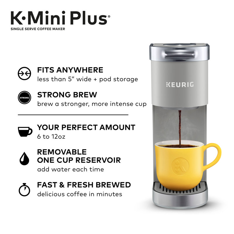 Keurig K Mini Plus Single Serve K Cup Pod Coffee Maker 6 To 12oz Brew Size Reviews Joss Main