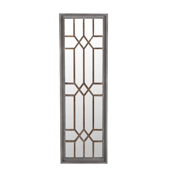House of Hampton Posner Geometric Wood Wall Mirror & Reviews | Wayfair