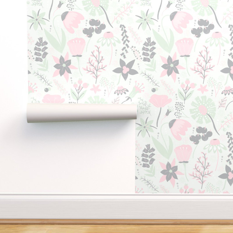 Ebern Designs Radegund Pastel Floral 27 L X 24 W Texture