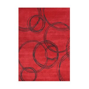 Wilderville Hand-Tufted Red Area Rug