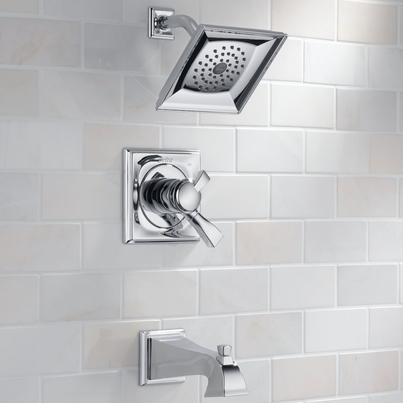 174930 Ss Delta Dryden Diverter Tub And Shower Faucet With Lever
