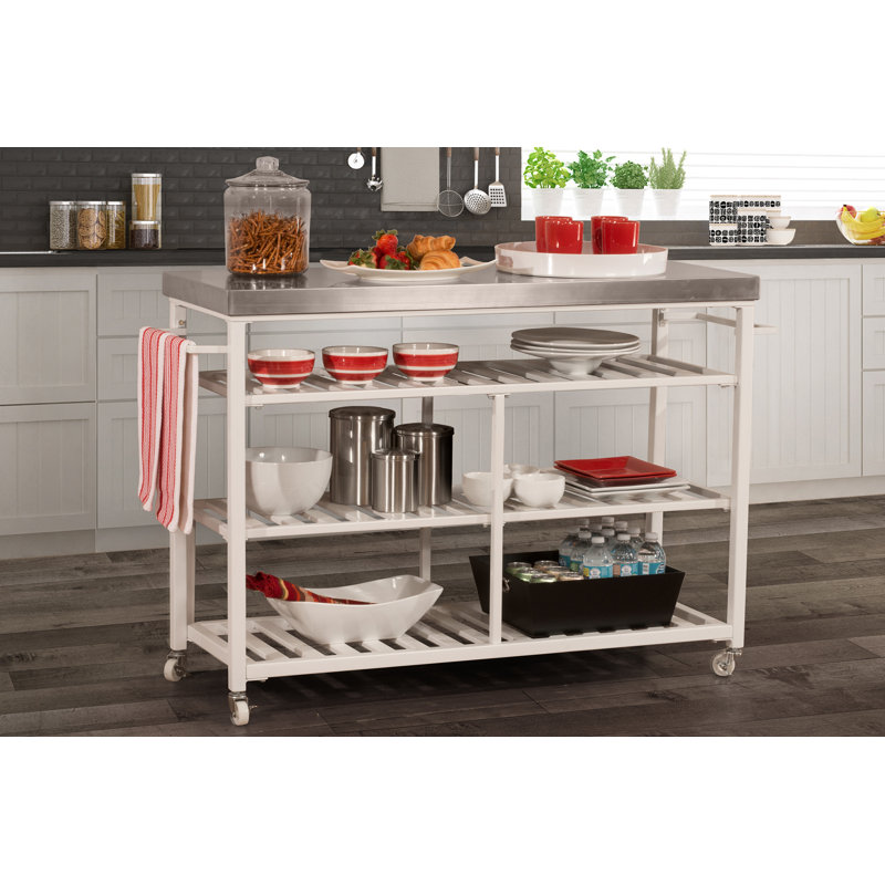 Droitwich Kitchen Island With Stainless Steel Top Joss Main