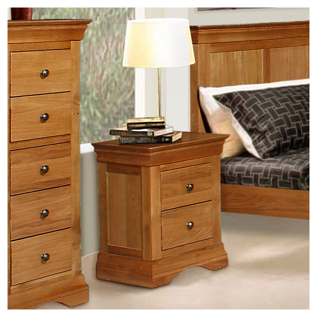 August Grove 2 Drawer Bedside Table Wayfair Co Uk