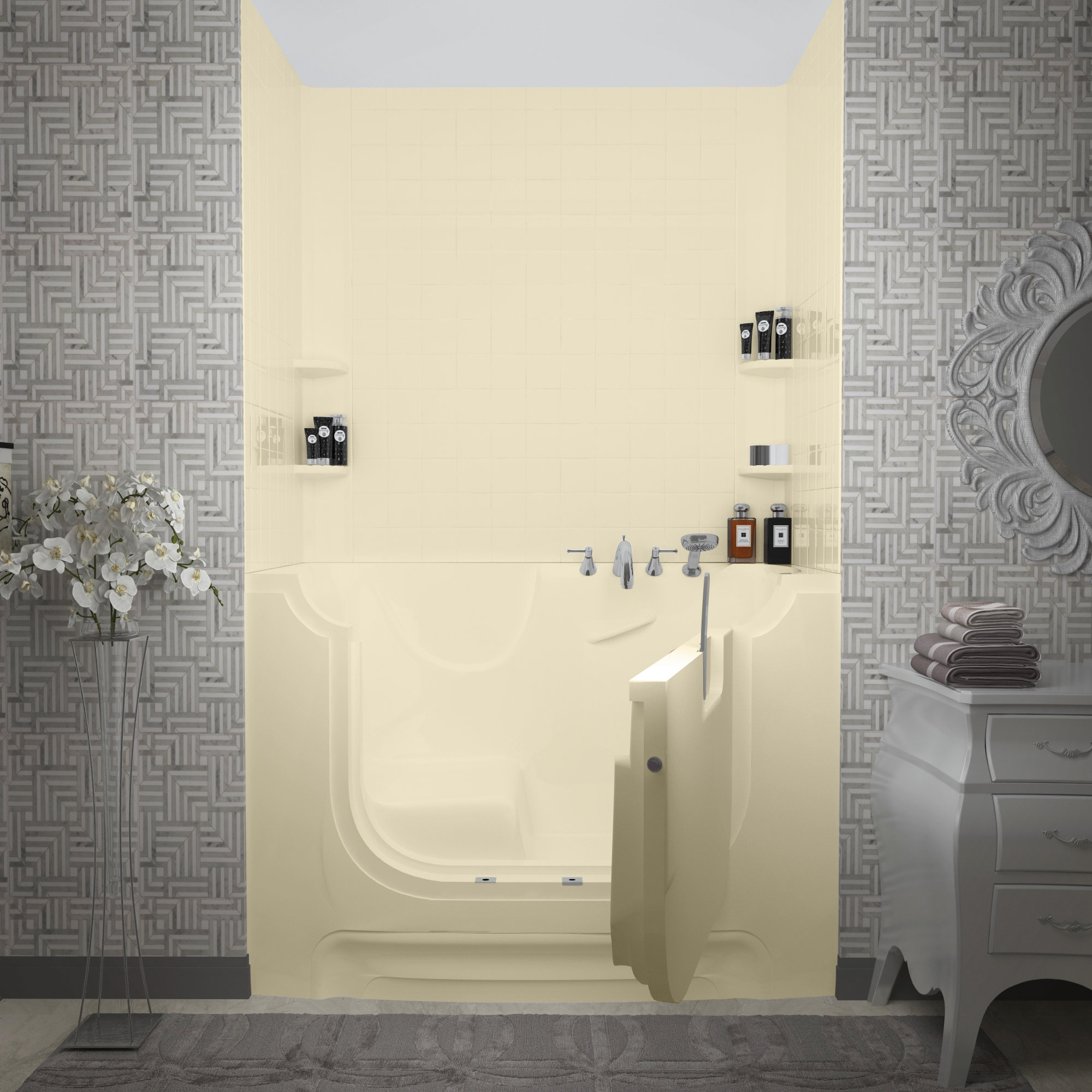 Therapeutic Tubs HandiTub 60" x 30" Walk in Soaking Fiberglass Bathtub