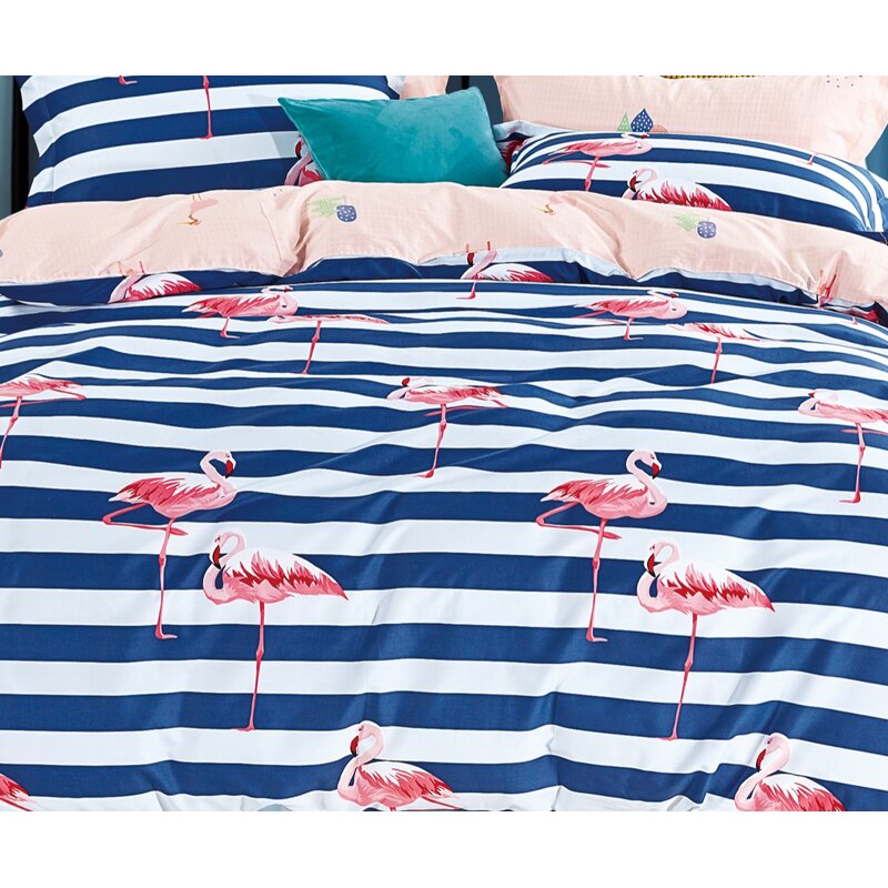 Bay Isle Home Oneal Flamingo 100 Cotton Duvet Cover Set Wayfair