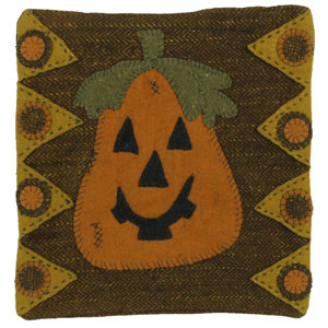 Trick or Treat Applique Wool Throw Pillow
