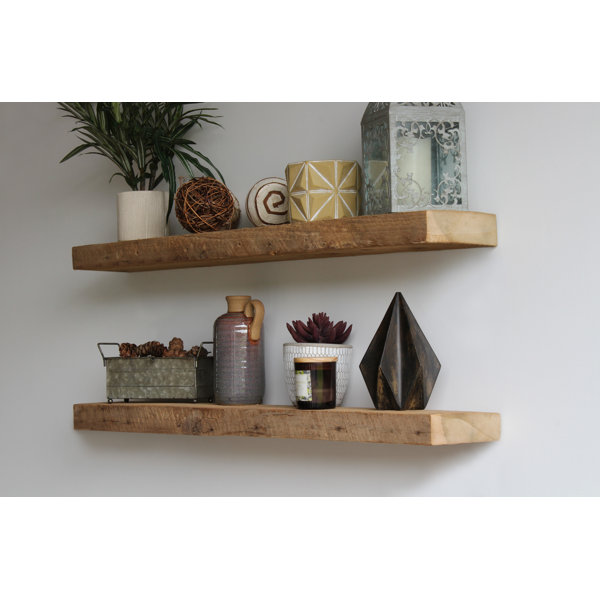 Urbanlegacy Reclaimed Barn Wood 2 Piece Floating Shelf Set Reviews Wayfair