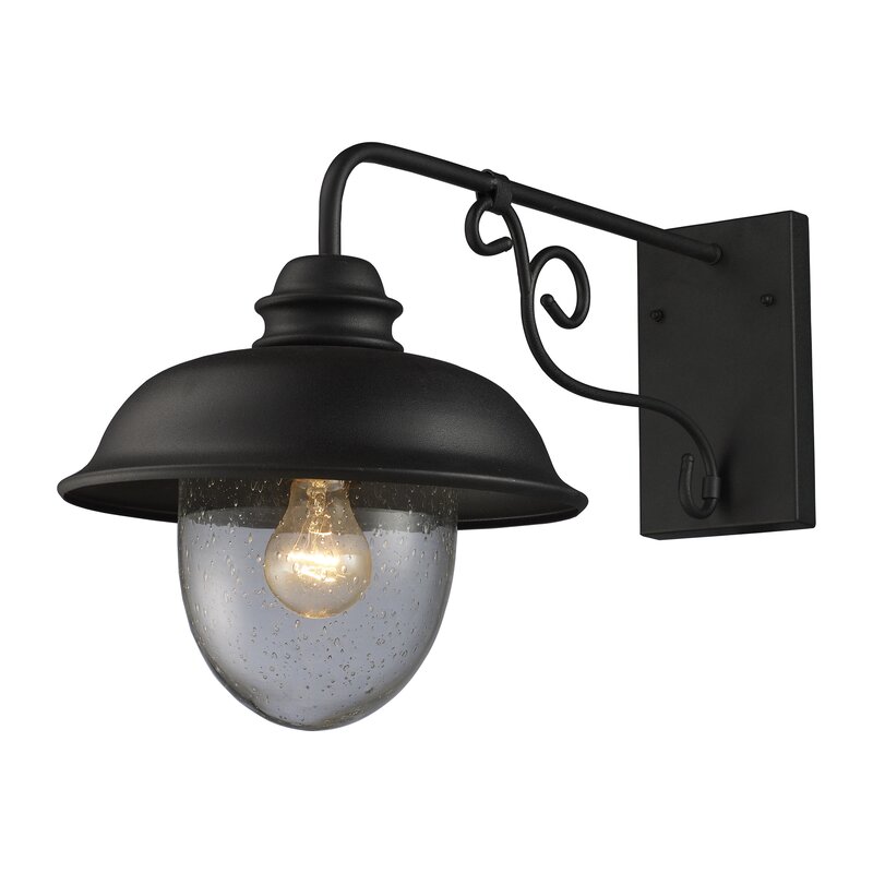 Gracie Oaks Ying Rustic 1 Light Outdoor Barn Light Reviews Wayfair