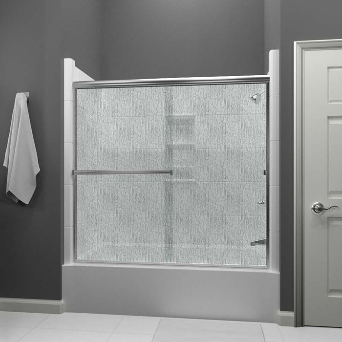 Lete 58 X 56 Bypass Semi Frameless Tub Door
