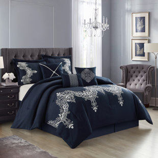 Original Louisa Double Cloth Embroidered Trendy Duvet Cover Set Double Size 