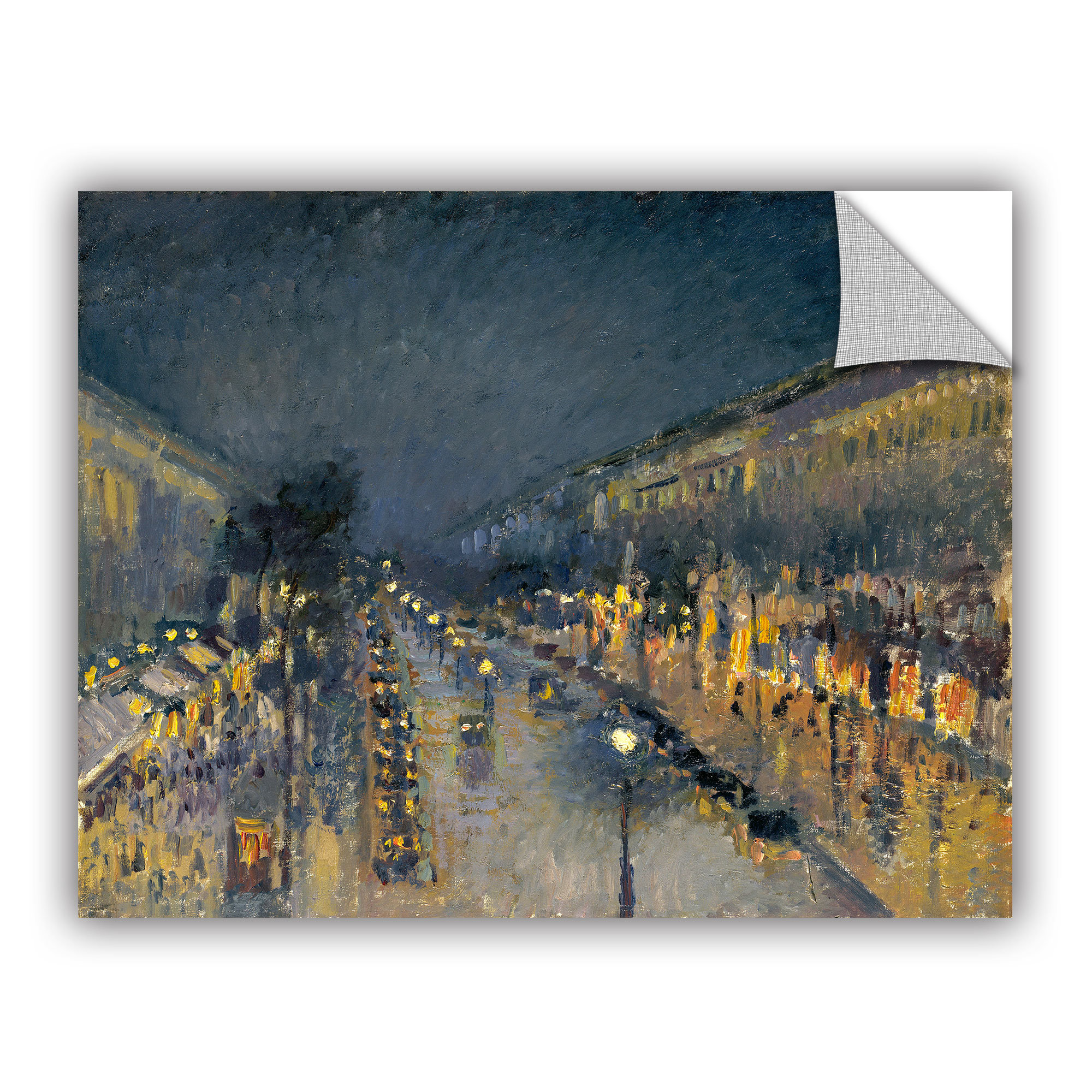 Artwall Bridgeman Camille Pissarro The Boulevard Montmartre At Night 1897 Wall Decal Wayfair
